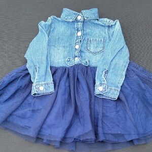 OshKosh B'gosh Blue Denim and Tulle Dress